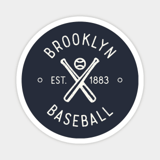 Retro Brooklyn Baseball Stamp Logo Magnet